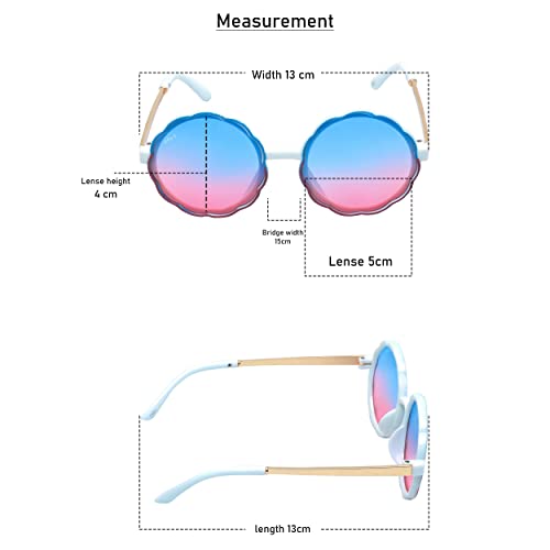 SPIKY Round Sunglass For Unisex With Protective Case Classic UV Protected Stylish Plastic Sunglasses Goggle Eyewear For Kids Girls and Boys - (White Mix) - (Pack of 1)