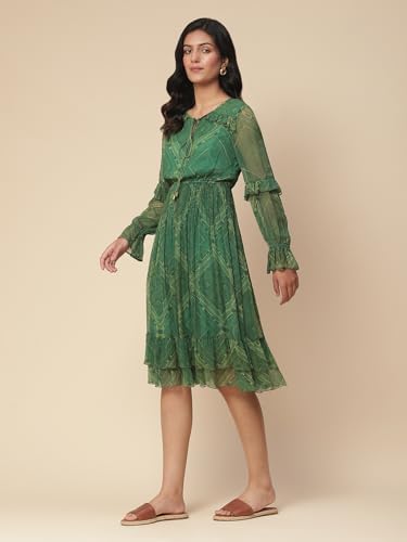 Aarke Ritu Kumar Green Printed Long Dress