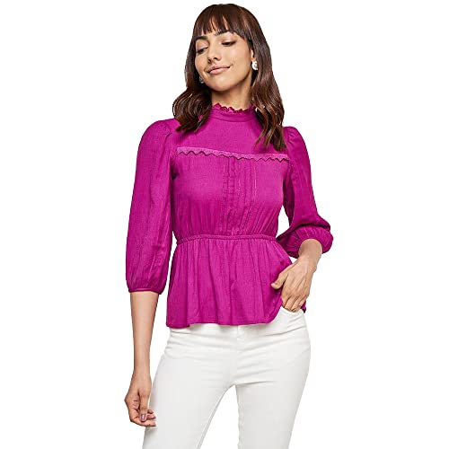 AND Women's Loose Fit Tunic Shirt (FW22AS079TTR_Magenta 10)