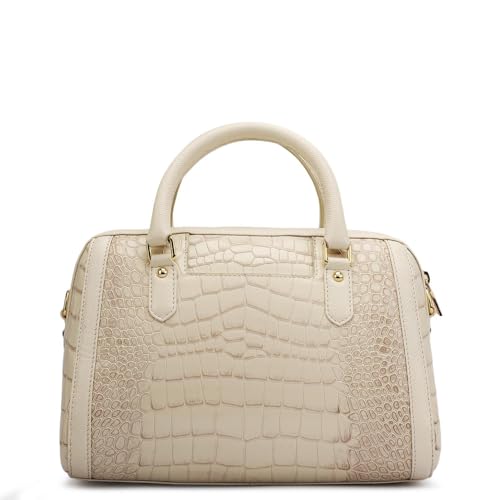 Da Milano Leather White Satchel Bag for Women (00355A-OL)