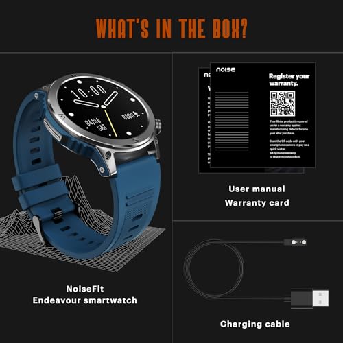 Noise Newly Launched Endeavour Rugged Design 1.46" AMOLED Display Smart Watch, BT Calling, SoS Feature, Rapid Health & 100+ Sports Modes- (Teal Blue)