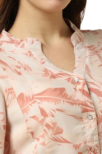 Allen Solly Women's Viscose Modern Mid-Thigh Length Dress (AHDRARGH377273_Beige