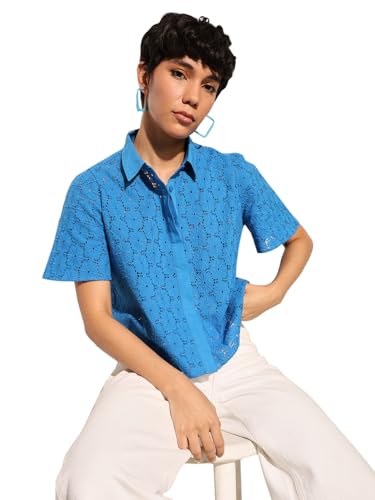 ONLY Women's Boxy Blue Shirt