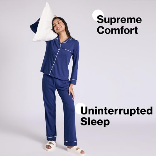 NYKD By Nykaa Buttery Soft Cotton Modal Button-Down Pyjama Set of 2 Nys926 Navy