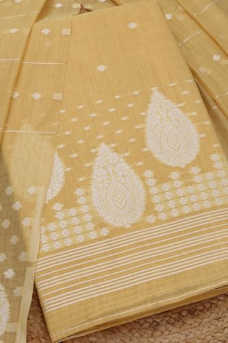 Soch Womens Yellow Chanderi Woven Design Unstitch Dress Material