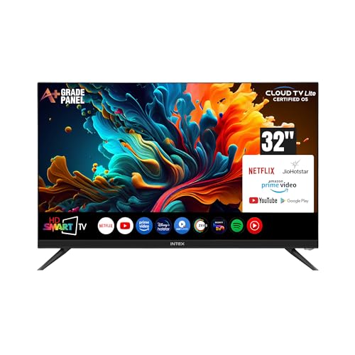 Intex 80 cm (32 Inch) HD Ready Smart Cloud TV with Android 9.0 | A+ Grade Panel | Frameless Design | SHF32111