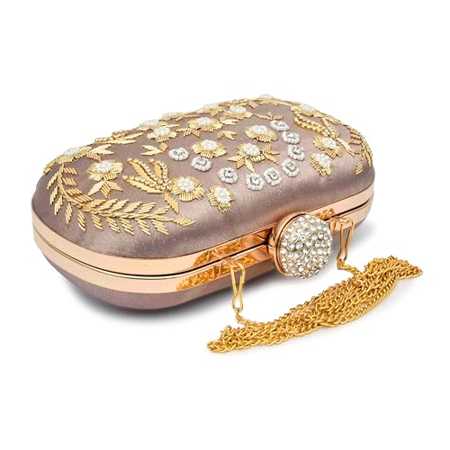 For The Beautiful You Pink Embroidered Women's Clutch (cp-128)