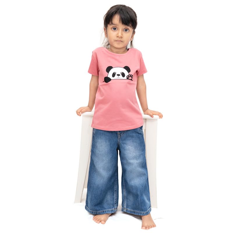 ARIEL Girl's Regular Fit Half Sleeve Tshirts Set of 5 (AR-G-HTop-P5-1516-Set7_Multicolour_15-16 Years)