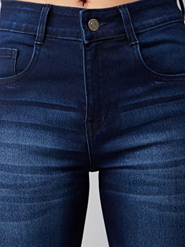 Miss Chase Women's Skinny Fit High Rise Regular Length Stretchable Denim Jeans (MCSS24DEN94-16-71-36, Navy Blue, 36)
