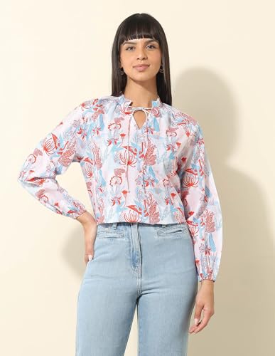 U.S. POLO ASSN. Floral Printed Top (UWSS25TOP256_Multi-Colour_S)