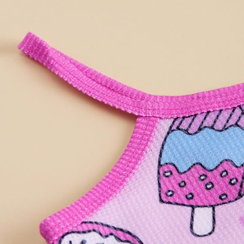 Hoscotch Girls All Over Print Pink Sleeveless Short Set For Ages (5-6 Years)