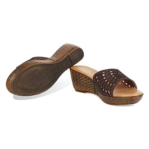 ROCIA Brown Cut Work Design Wedges