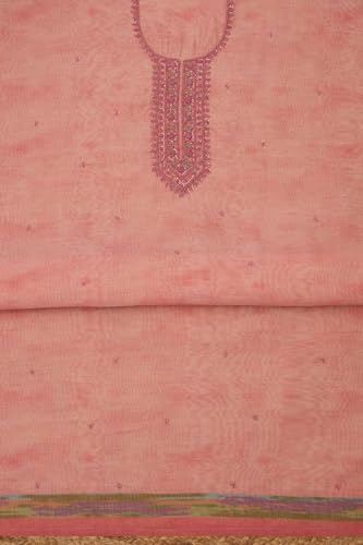 Soch Womens Peach Linen Shimmer Embroidered Unstitch Dress Material With Sequins
