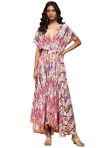 Ritu Kumar Pink Printed Viscose Long Dress
