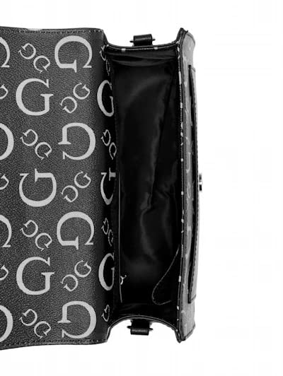 GUESS Factory Women's Keston Logo Top Handle Crossbody Handbags, Black, Black