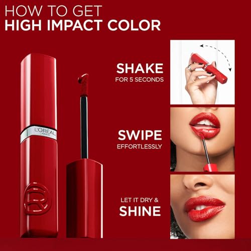 L'Oréal Paris Infallible Laque Resistance Lacquer-Like Shine Finish. 16H longwear lacquer lipstick. High-impact color, zero transfer - 220 Paris Sunset, 4ml