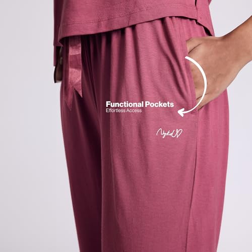 NYKD by Nykaa Buttery Soft Modal Cotton Pyjama Coord Set of 2 with Round Neck Graphic Tee Nys932