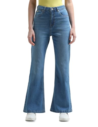 U.S. POLO ASSN. High Rise Extreme Flare Fit Jeans (UWAW24JEN187_Blue_32)