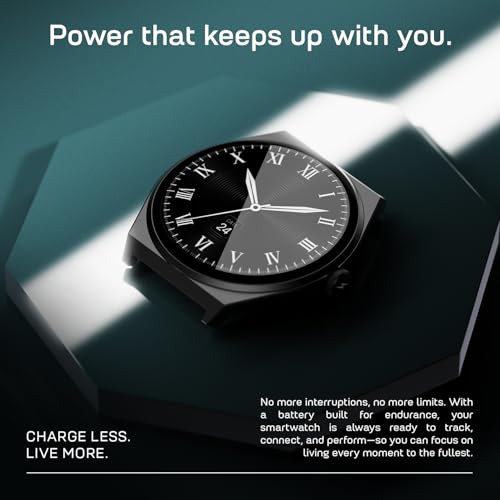 Fire-Boltt Phoenix Nova Smartwatch 1.43” Slim Super AMOLED Display, 466x466 Pixel Always-On Display, Bluetooth Calling, Health Tracker for Men & Women Classic Blue