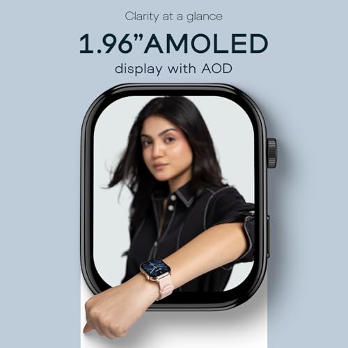 Noise Pulse 4 Max Smart Watch with AI Create (India's 1st Ever with Unlimited Watch Faces), AI Search, 1.96" AMOLED Display, Functional Crown, Premium Metallic Finish, Health Suite (Elite Black)