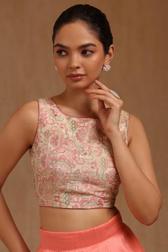 Soch Womens Fuchsia Tussar Ethnic Motifs Padded Blouse