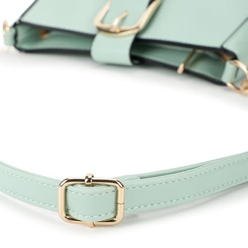 Fastrack Solid Sling Bag For Women, Girls and Ladies | with Buckle Accent and Zipper Closure | Detachable Sling Strap | Slings For Casual Carry | Ladies Purse Handbag, Green