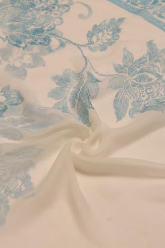 Soch Womens Off White Linen Botanical Printed Salwar Suit With Beads