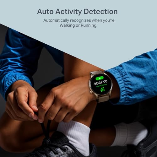 boAt Chrome Horizon, Premium Metal Body, Video Watch Faces, 1.51”(3.83cm) AMOLED Round Display, HRV & VO2 Max, Auto-Activity Detection, ASAP Charge, HRV Smartwatch for Men & Women (Coco Brown)