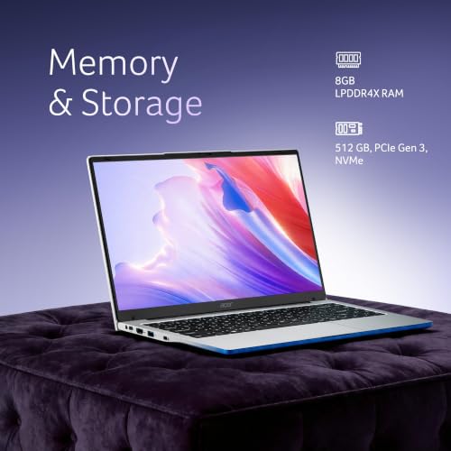 Acer Aspire One, Intel Core Celeron N4500, 8GB LPDDR4 RAM/ 512GB SSD, 14.0"/35.56cm WXGA Display, Intel UHD Graphics, Win 11 Home, Pure Silver, 1.3 Kg, A114-45, Thin and Light Laptop