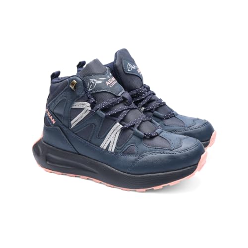 ASIAN Everest W-21 Women’s Trekking & Hiking Shoes | Durable Outdoor Footwear with Anti-Slip Outsole, Soft Cushion Comfort & Water-Resistant Upper | Ideal for Travel, Biking & Trails Navy Peach