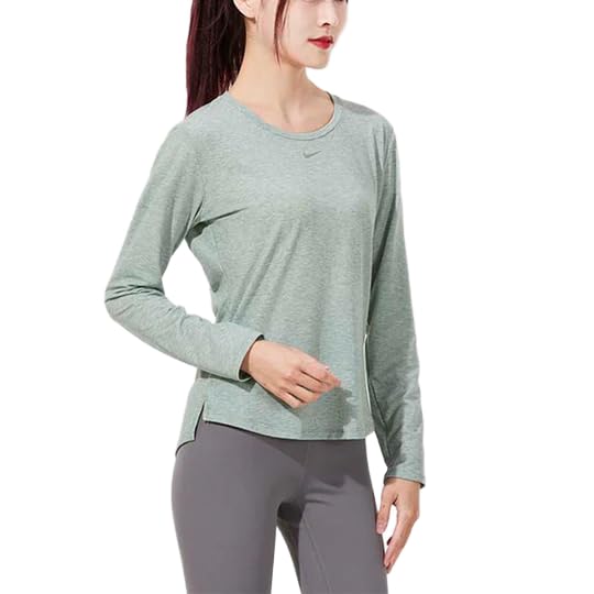Nike Women's Slim Shirt (DD0642-357_Jade Smoke/HTR/White M)