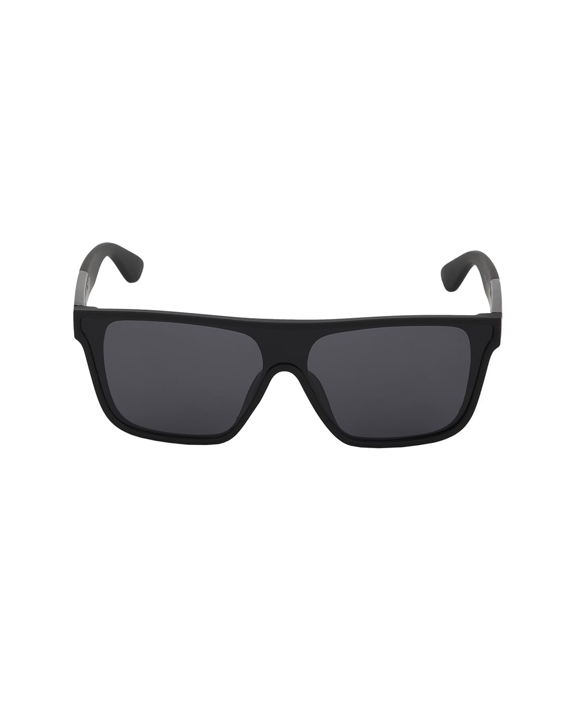 Carlton London Black and Metallic Toned with Black Polarised Shield Sunglass for men