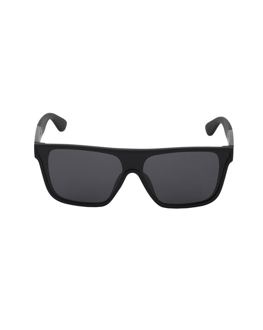 Carlton London Black and Metallic Toned with Black Polarised Shield Sunglass for men