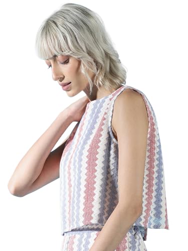 ONLY Women Printed Cotton Off White Top