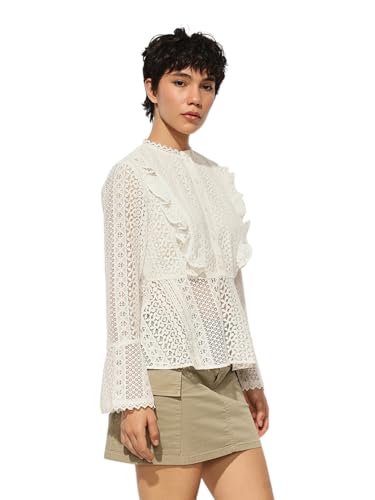 ONLY Women's Regular Fit White Top