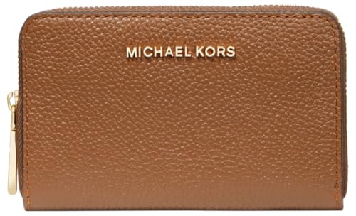 Michael Kors Womens Leather Jet Set Small Zip Around Card Case, Luggage, One Size, Jet Set Small Zip Around Card Case, Brown