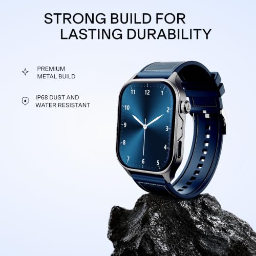 boAt New Launch Ultima Vogue 2, India's First AMOLED Type-C Smartwatch, 1.96" Display, 1000 nits Brightness, Metal Body w/Premium Straps, 10-Days Battery Life, Smartwatch for Men & Women (Deep Blue)