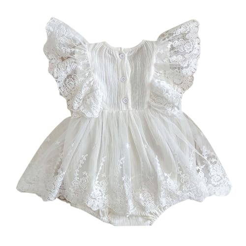 Hopscotch Baby Girls Cotton Floral Embroidered Bodysuit in White Color For Ages (6-9 Months)