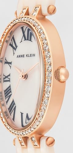 Anne Klein Quartz Analog Pink Dial Rose Gold with Pink Ceramic Strap Watch for Women