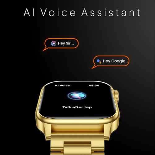Fire-Boltt Rise Luxe Bluetooth Calling Smart Watch, 1.85”HD Display, AI Outfit Watch Face, 2 Looks in 1 Watch, Extra Straps at ₹99, 120+ Sports Modes, Metal Smartwatch for Men & Women (Gold)