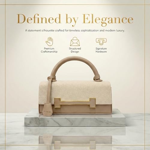 KUNCHI PRISM Textured Flap Top Handle Handbag for Women with Detachable Sling Strap | Metal Accent Closure | Structured Evening Purse for Parties and Formal Occasions (BROWN)