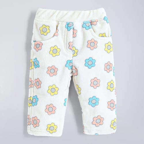 Hopscotch Girls Full Sleeves White 2-Pc Floral Pajama Set for Age (12-18 Months)