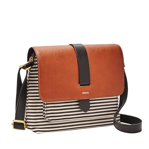 Fossil Women's Small Kinley Cross Body Fabric Bag - Black Stripe