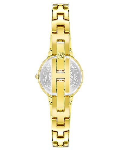 Anne Klein Women's Genuine Diamond Dial Bangle Watch, Gold, Gold