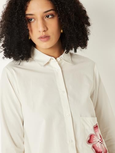 Max Women Embroidered Shirt (White_S)