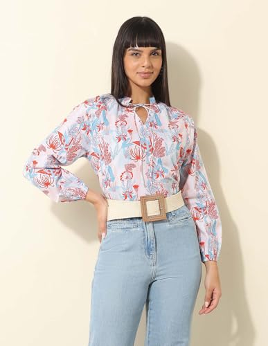 U.S. POLO ASSN. Floral Printed Top (UWSS25TOP256_Multi-Colour_S)