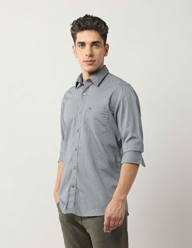 Arrow Sports Men's Geometric Regular Fit Shirt (ASAJSH1745_Teal