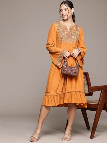 Ritu Kumar Yellow Peru Solid Dress