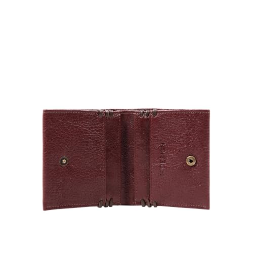 Hidesign Women's Genuine Leather Bi-Fold Wallet Marsala, Solid with 1 Money Compartment and 4 CC Slots