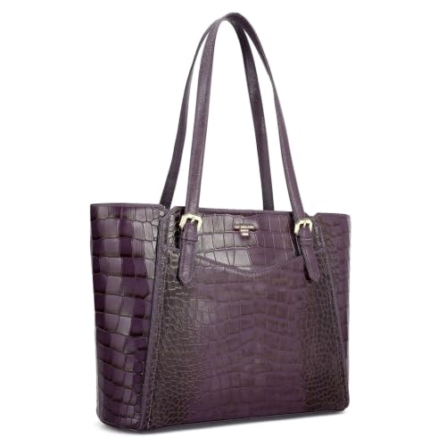 Da Milano Leather Tote Bag for Women - Grapevine Purple (LB-02629)